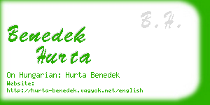 benedek hurta business card